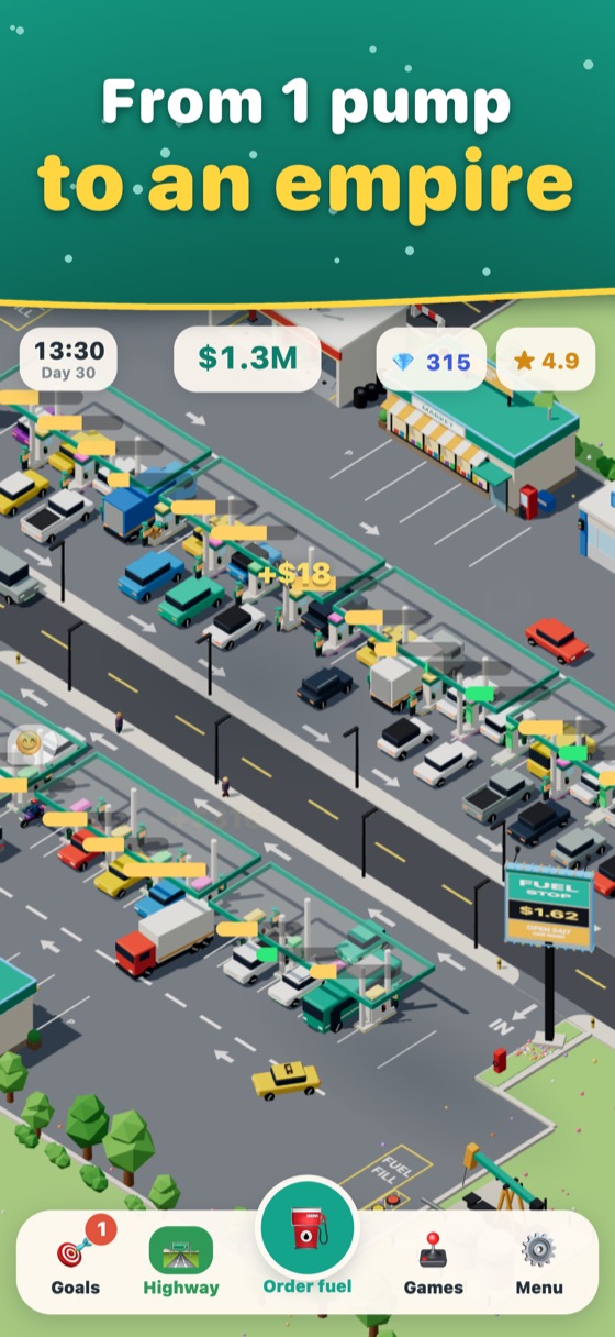 Fuel Stop gameplay: from one pump to an empire